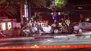 Redondo Beach One Dead after Fiery Crash [upl. by Eentruok]