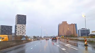 Dashcam timelapse over de gedeeltelijk nieuwe zuidelijke ringweg en Julianaplein in Groningen [upl. by Anyak]