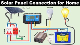 Complete Solar Panel Connection with Solar Charge Controller and Inverter TheElectricalGuy [upl. by Nueoht]