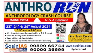 AnthroRun A Unique Anthropology Crash Course for UPSC Mains 2024  Admissions Open SosinIASAcademy [upl. by Dyna]