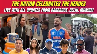 The nation celebrates the heroes Live with all updates Barbados Delhi Mumbai [upl. by Dnivra236]