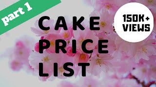 cake price list for home bakers  cup cake rate  pastry rate [upl. by Tsui]