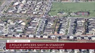 2 Thornton officers injured during standoff recovering suspect dead police say [upl. by Nylhtak]