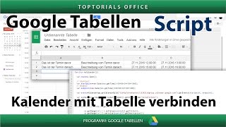 Google Kalender mit Tabelle verknüpfen Google Tabellen  Spreadsheets Script [upl. by Yelsnia968]