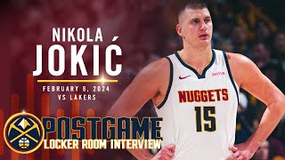 Nikola Jokić Full Post Game Locker Room Interview vs Lakers 🎙 [upl. by Enautna343]