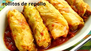 Rollitos de Repollo Keto Hojas de Repollo Rellenas Con Carme Recetas Faciles Rapidas y Saludables [upl. by Vala]