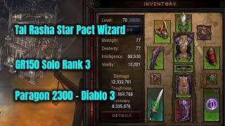 Season 32 Tal Rasha Meteor Wizard Rank 3  Diablo 3 [upl. by Kopp]