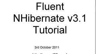 Fluent NHibernate Tutorial [upl. by Eltsirc]