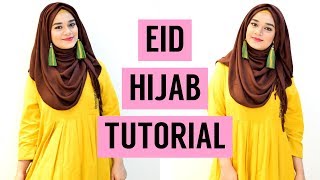 EID Hijab Tutorial with Earrings  Ramsha Sultan [upl. by Eiblehs]