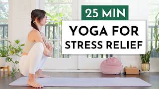 25 Min Yoga For Stress Relief  Easy Full Body Stretch for All Levels [upl. by Adnimra892]