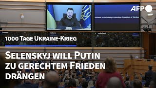 1000 Tage UkraineKrieg Selenskyj mahnt zu entschlossenerem Vorgehen  AFP [upl. by Alyled17]