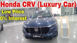 Honda CRV 2024  Hybrid  Qatar UAE  Sport Touring  7 Seater  Review  Blue  Interior  Price [upl. by Pinzler533]