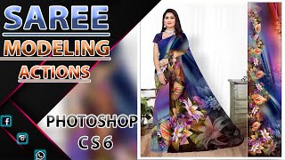 Saree Modeling With Actions In Photoshop CS6  PHOTOSHOP HINDI  KrishaDigital [upl. by Sheba]