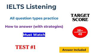 IELTS Listening Test 1  Answer with strategies [upl. by Noorah]