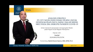 Presentasi Sidang Tesis MM UGM Jakarta  Yusrizal [upl. by Etnovert]