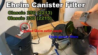 Eheim Classic 2502213 3502215 Canister Filter broken outlet nozzle fix amp using generic filters [upl. by Rebma130]