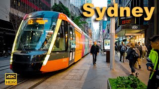 Sydney Australia Walking Tour  George Street Evening Rush  4K HDR [upl. by Bel]