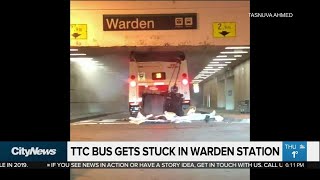 TTC bus damaged as driver goes through wrong tunnel [upl. by Radman]