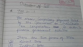 Chapter 1 Overview of GST bcom easyexplaination mdu handwrittennotes part1 gst gstnotes [upl. by Abita]