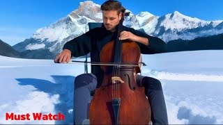 The Hauser cello In Snow Mountains New Romantic concert 🎸😍❤️ [upl. by Lyrehc]