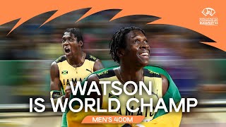 Incredible comeback from 🇯🇲s Watson in 400m final  World Athletics Championships Budapest 23 [upl. by Aivatnohs26]