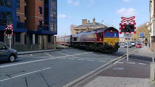 Rare Massive Crossing at Canute Road Level Crossing Southampton [upl. by Rothberg]