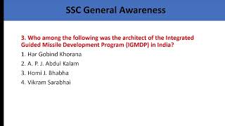 General Awareness  SSC CGL  SSC CHSL  SSC MTS  FCI RRB RBI [upl. by Rodie]