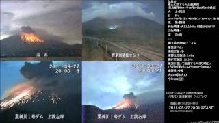 9272011  Daily eruption from Sakurajima Volcano in Japan [upl. by Farhi]