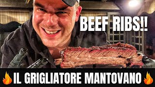 Come fare le Costine di Manzo BEEF RIBS nell’offset Smoker da 100€ SBRODOLANO 💦🔥 [upl. by Lotta]