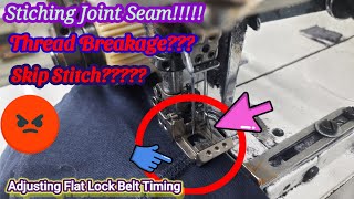 How to Solve Thread cut in flatlockFlat Lock Belt Timing Setting [upl. by Eytteb]