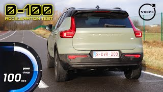 Volvo XC40 Recharge 252hp  0100 Acceleration TEST [upl. by Ilujna]