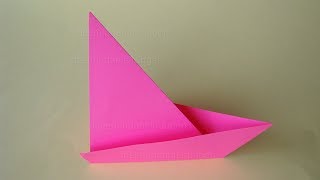 Origami Boot basteln mit Kindern  Einfaches Origami Segelboot falten mit Papier  Bastelideen [upl. by Aleb]