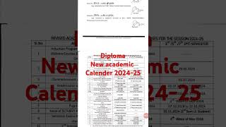 Diploma new academic calendar 202426 [upl. by Onaireves305]