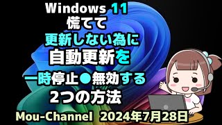 Windows 11●慌てて更新をしない為に●自動更新を停止または無効にする●2つの方法のご案内 [upl. by Sclar]