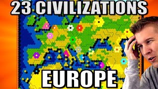 23 Nations Battle Royale in Europe Civ 6 Gathering Storm [upl. by Lamok154]