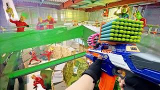 Nerf War  Amusement Park Battle 89Nerf First Person Shooter [upl. by Dowd]