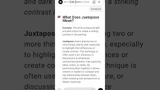 What Does Juxtapose Mean [upl. by Tatia319]