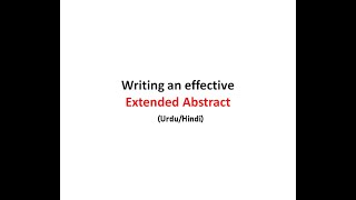 Writing an effective extended abstract UrduHindi [upl. by Anita]