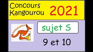 Concours Kangourou 2021 sujet S1ère et Term spé math questions 9 et 10 [upl. by Halyahs]