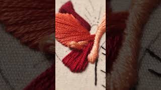 In 30 seconds learn how to embroider the Poppy  Delicate Thyroid 🌺 [upl. by Ahsiener15]