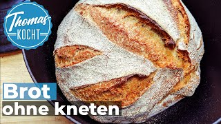 Brot backen ohne kneten  ganz einfach  no knead bread [upl. by Korwin]