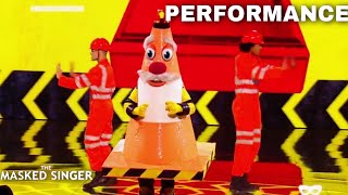 Traffic Cone Signs quotNever Gonna Give You UPquot by Rick Astley  The Masked Singer UK  Season 3 [upl. by Marlee]