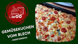 Blitzrezept ⚡ GEMÜSEKUCHEN vom Blech  schmeckt warm oder auch kalt [upl. by Dumas927]