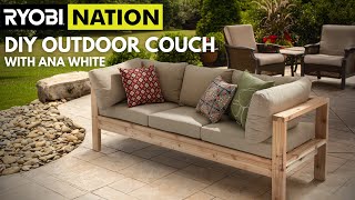 How To DIY Outdoor Couch with Ana White [upl. by Wilser]