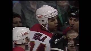 Jarome Iginla 1st NHL game 1996 playoffs [upl. by Anaehs]