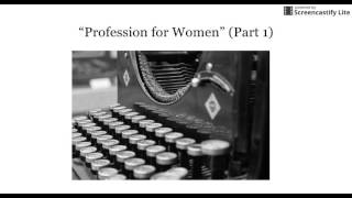 Profession for Women Part 1 [upl. by Becki]