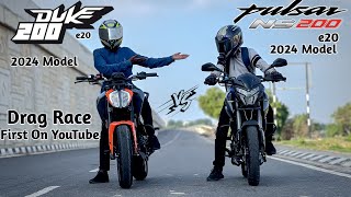 KTM Duke 200 Vs Pulsar NS 200  Drag Race [upl. by Fihsak]