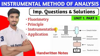 Fluorimetry  Principle  Instrumentation  Application  IMA unit 1 important questions amp Solutions [upl. by Bevon126]