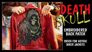 Review Death Skull Back Patch  Embroverse  embroverse bikerpatch cyberpunkpatch embroidery [upl. by Barna]