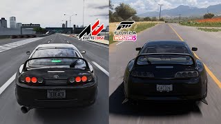 Forza Horizon 5 Vs Assetto Corsa  1600HP Toyota Supra [upl. by Dyane349]